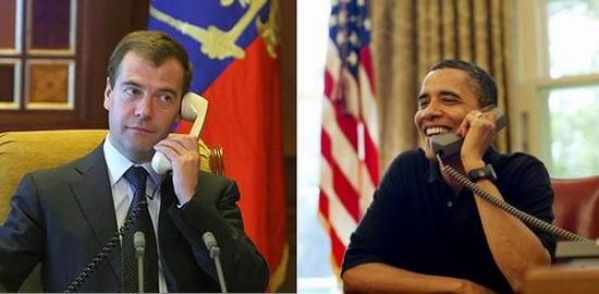 Medvedev Obama la telefon
