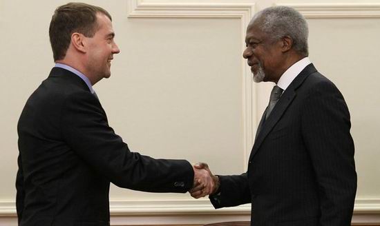 Medvedev isi pune sperantele in misiunea lui Kofi Annan in Siria