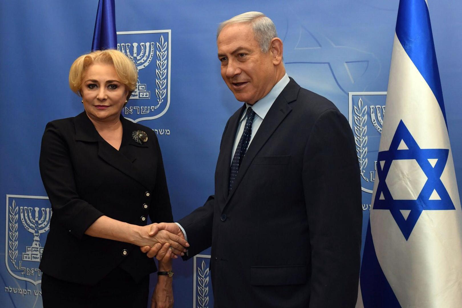 Premierul israelian Netanyahu, intalnire oficiala cu omologul de la Bucuresti Dancila
